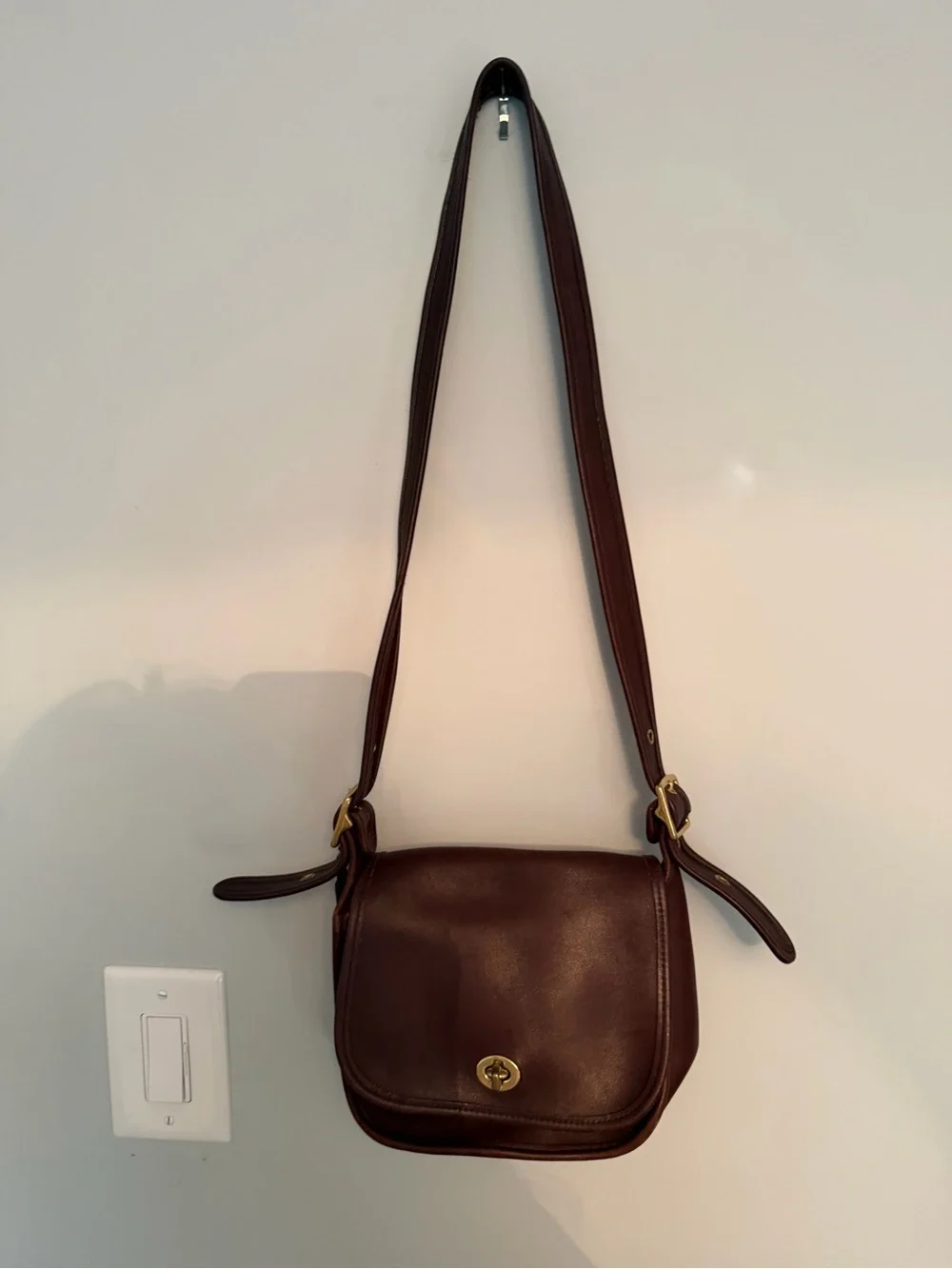 Coach Classic Brown Leather Vintage  Crossbody Legacy Trail Bag